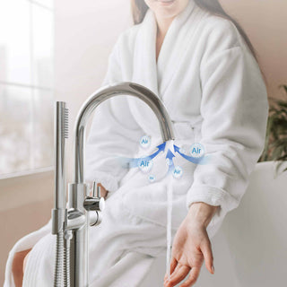 Circular Single Handle Floor Mounted Freestanding Tub Filler, Chrome