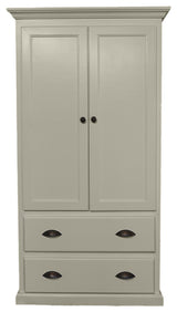 Modern Solid Wood Wardrobe, Soft White
