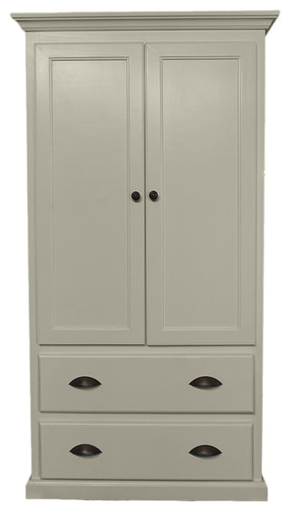 Modern Solid Wood Wardrobe, Soft White