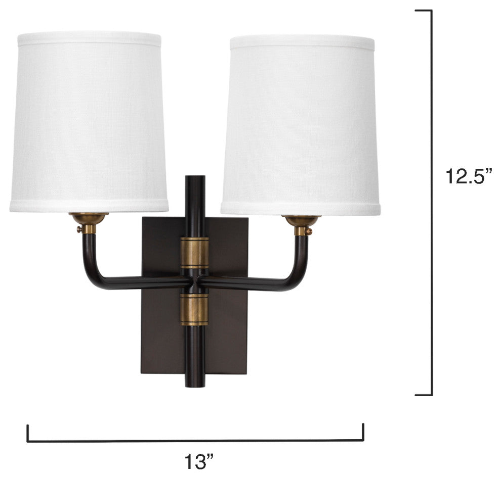 Lawton Arm Wall Sconce, Oil Rubbed Bronze, 2-Light