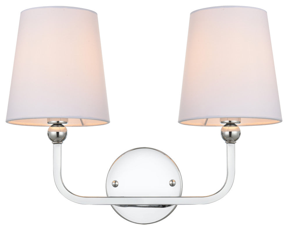 2 Light Chrome And Clear Bath Sconce