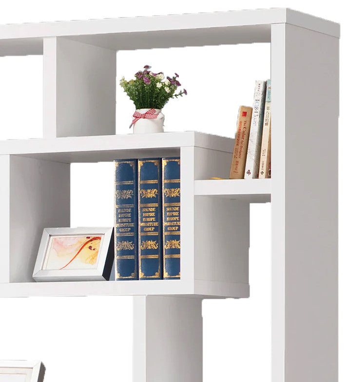 Benzara BM156225 Fantastic Geometric Cubed Rectangular bookcase, White