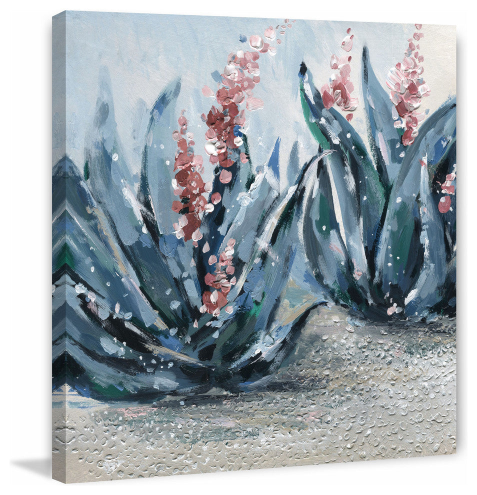 "Bluish Pink" Painting Print on Wrapped Canvas, 24"x24"