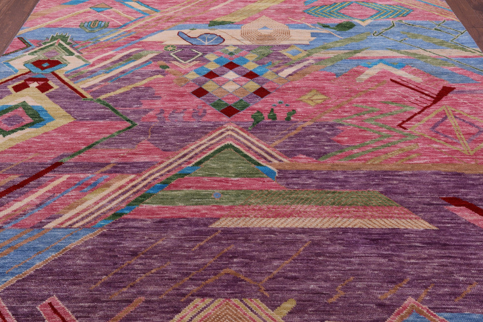 Hand-Knotted Moroccan Wool Rug 8' 4" X 9' 10" - Q15410