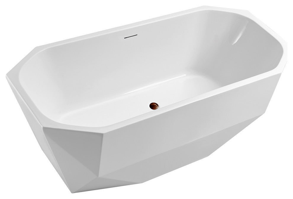 63'' Streamline NPT9630ORB Freestanding Tub With Internal Drain
