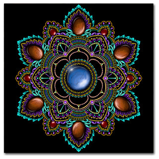 Delyth Angharad 'Gemstone Mandala' Canvas Art, 35" x 35"