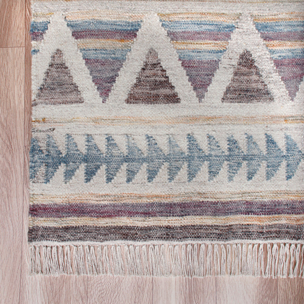 Diamond Dynasty Handwoven Jute and Cotton Dhurrie Area Rug, 2' X 3'