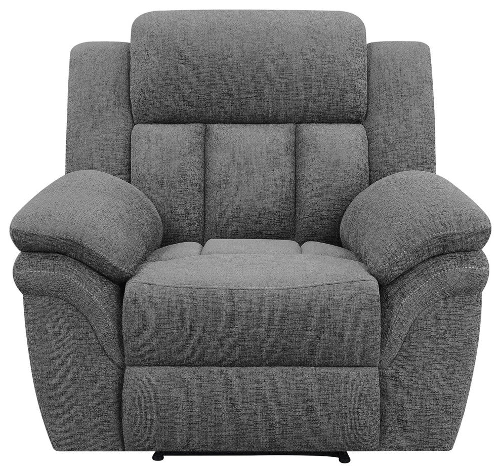 Pillow Top Arm Power Recliner, Charcoal
