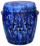 Chinese Mixed Blue Round Lotus Clay Ceramic Garden Stool Table Hcs7061