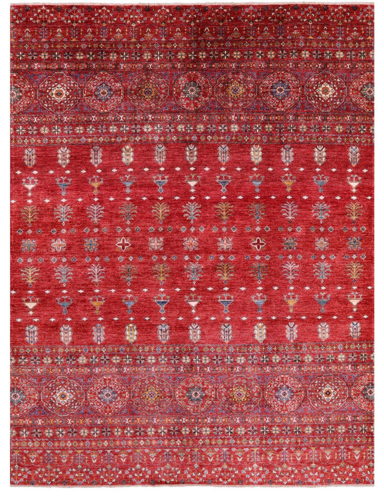 8' 1" X 10' 6" Khorjin Super Kazak Hand-Knotted Rug Q5499