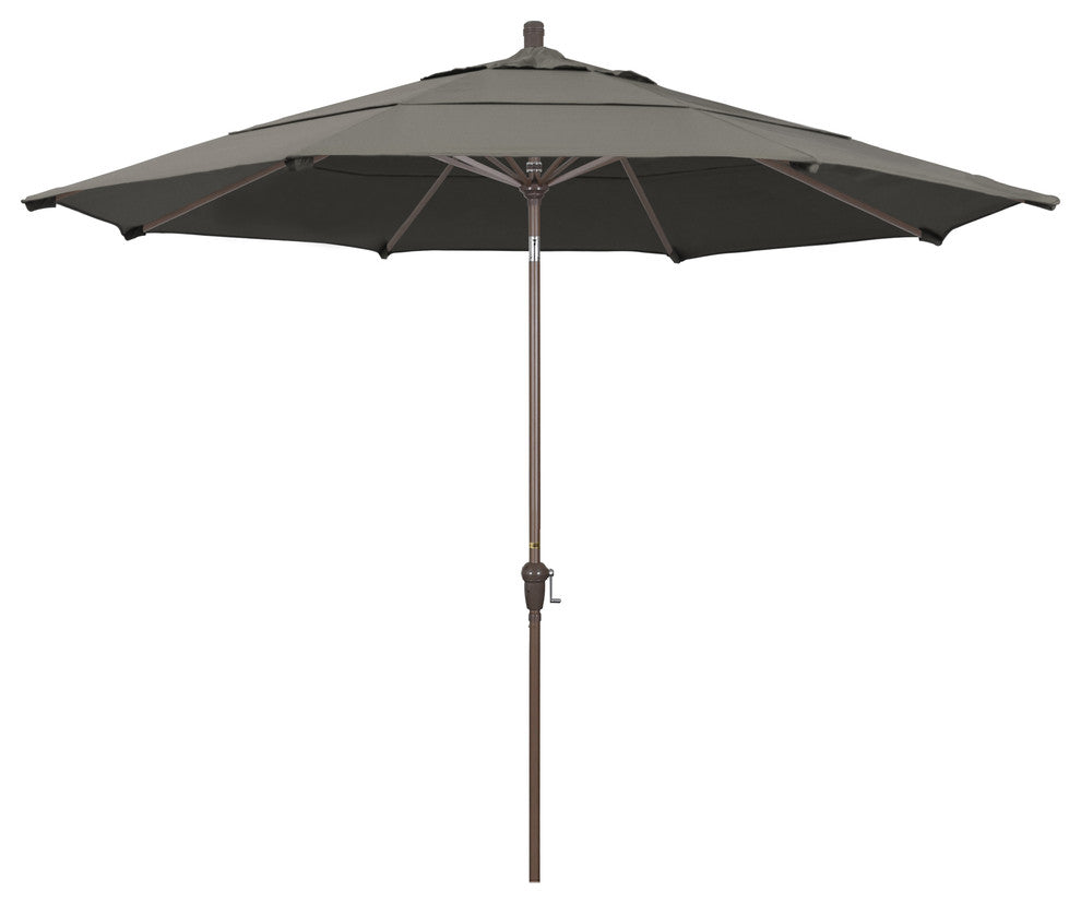 11' Champagne Auto-Tilt Crank Aluminum Umbrella, Taupe Pacifica