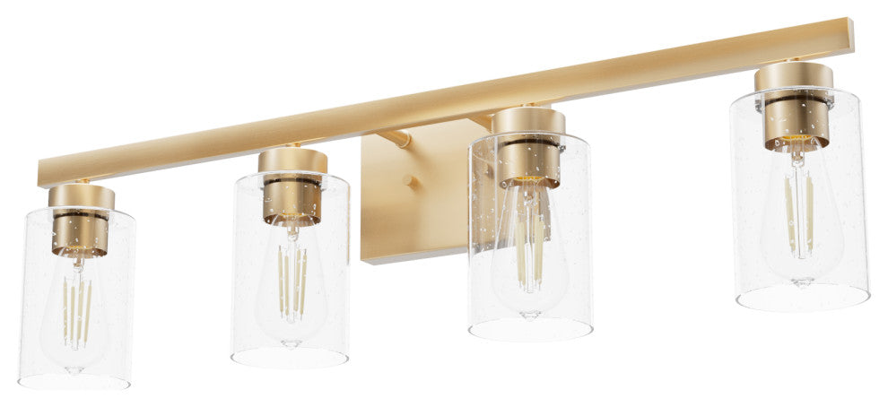 Hartland Alturas Gold With Seeded Glass 4 Light Vanity Wall