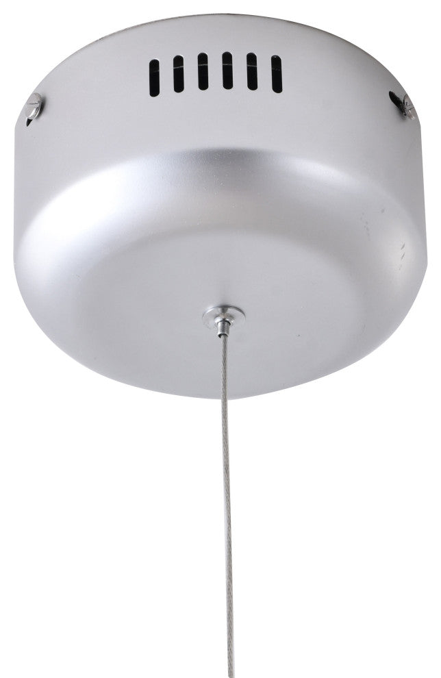 Silver Metal LED Chandelier With Frosted Acrylic Diffusers