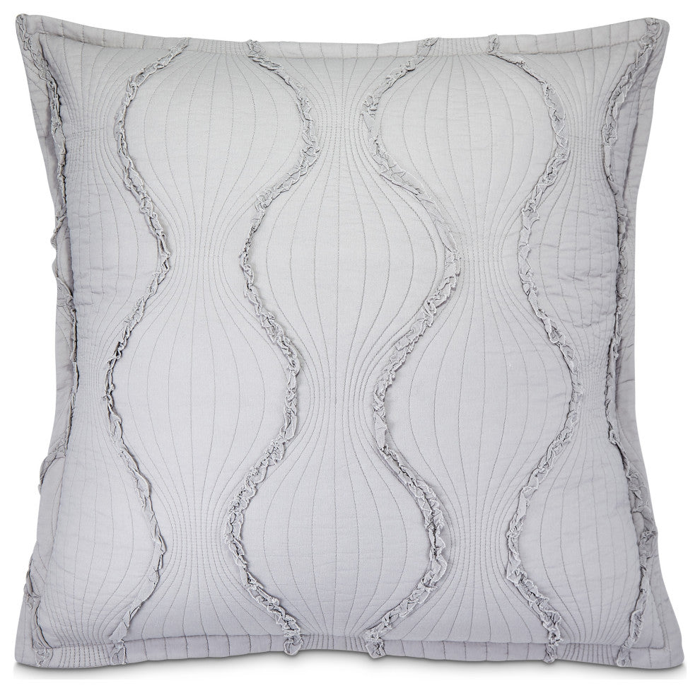 Janelle 26" Square Euro Sham, Dove Gray