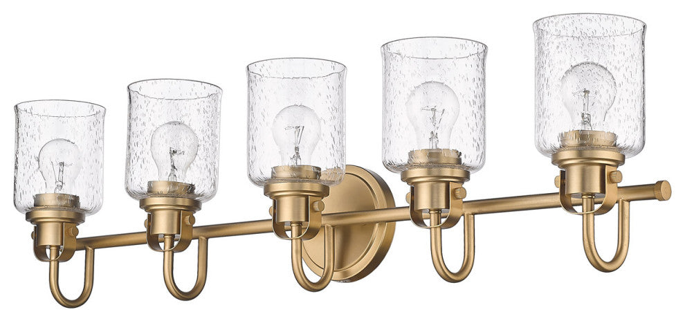 Zlite 340-5V-HG 5-Light Vanity, Clear Seeded