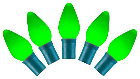 Vickerman X8Gc754 25 Green Ceramic C7 Led Light, 16' Christmas Mold Light Strand