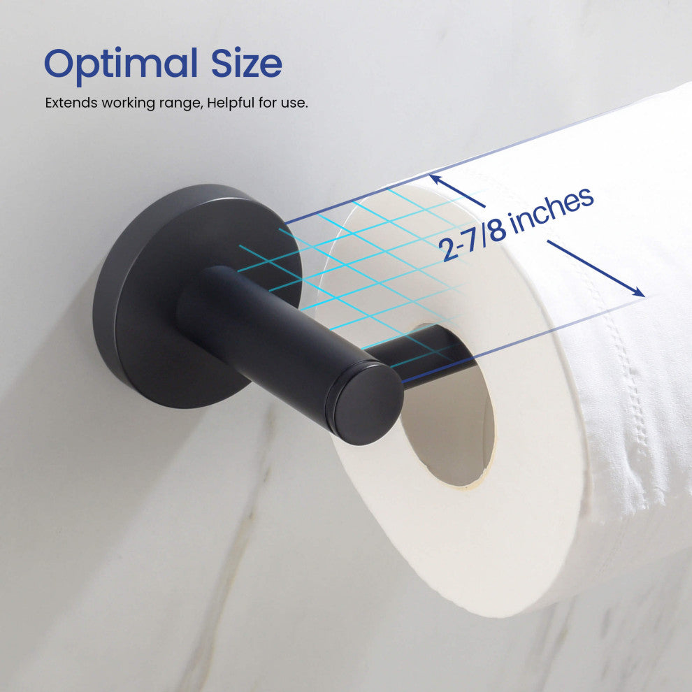 Circular 2-Piece Bathroom Hardware Set, Matte Black