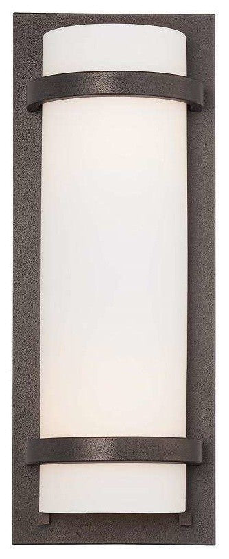2-Light Wall Sconce, Smoked Iron With Etched White Glass Glass
