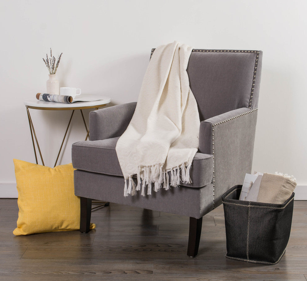 White Hexagon Throw
