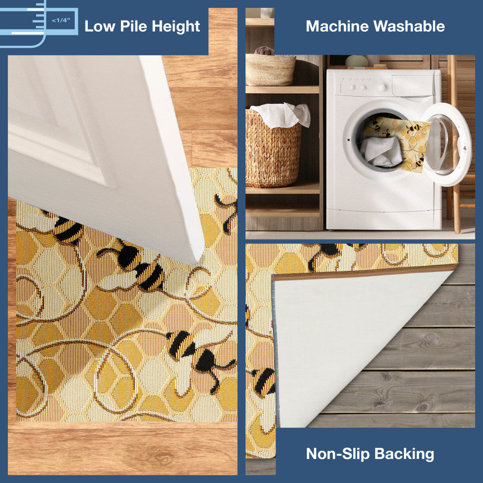Esencia Bee Free Indoor/Outdoor Mat Honey 2'x2'10"