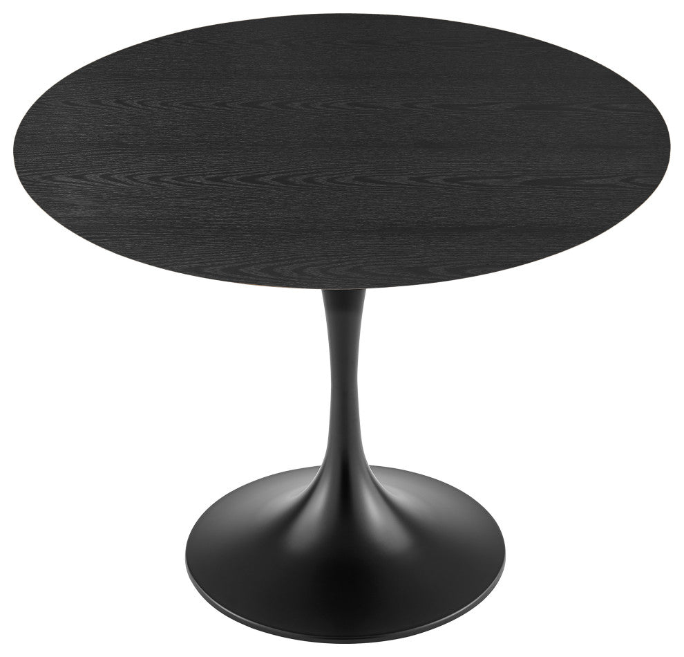 Astrid Round Table With Black Top and Matte Black Base