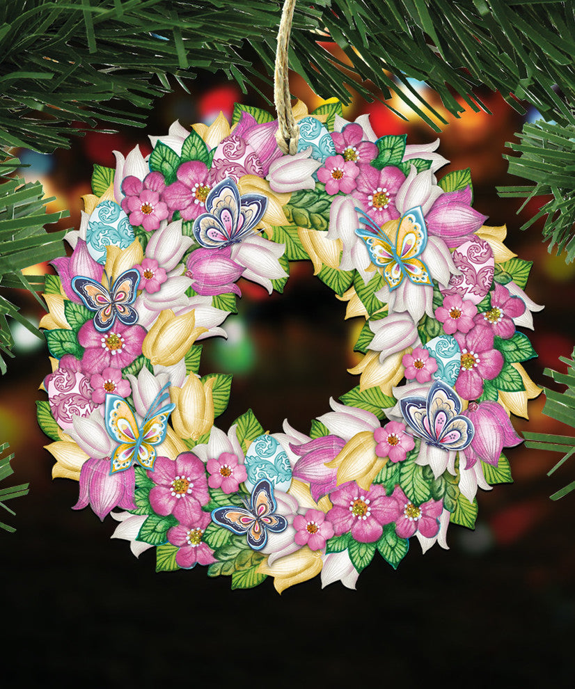 Flowers Spring Wreath Ornament