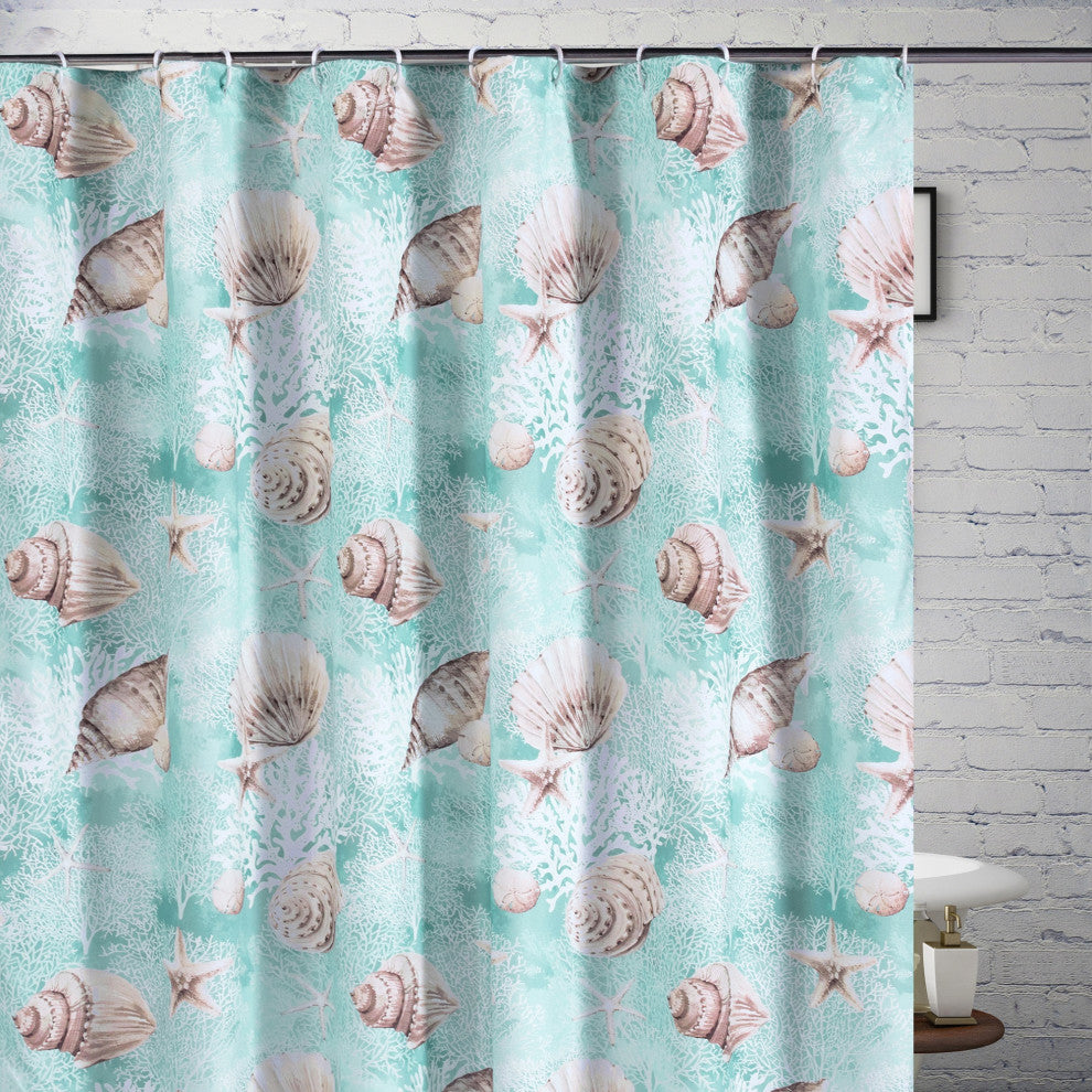 Barefoot Bungalow Bath Shower Curtain Ocean - Turquoise 72x72
