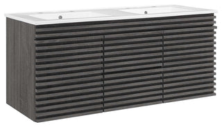 Render 48" Wall-Mount Bathroom Vanity, Charcoal White