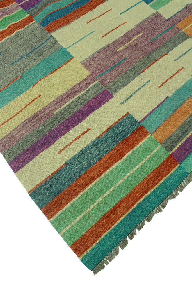 Winchester Kilim Alburt Rust/Green Rug, 6'5x9'7
