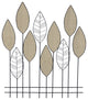 Metal Flower and Leaves Wall D"cor