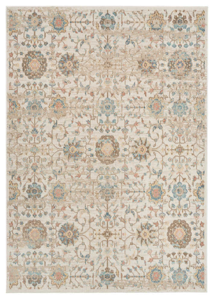 Nourison Washable Decor 5'3" x 7' Beige Vintage Indoor Rug