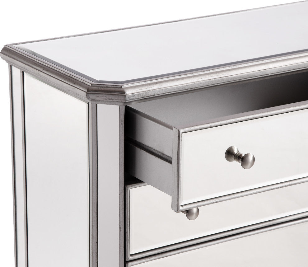 Chamberlan Clear Mirror 5 Drawer Cabinet