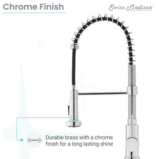 Nouvet Single Handle, Pull-Down Kitchen Faucet 18"H, Chrome