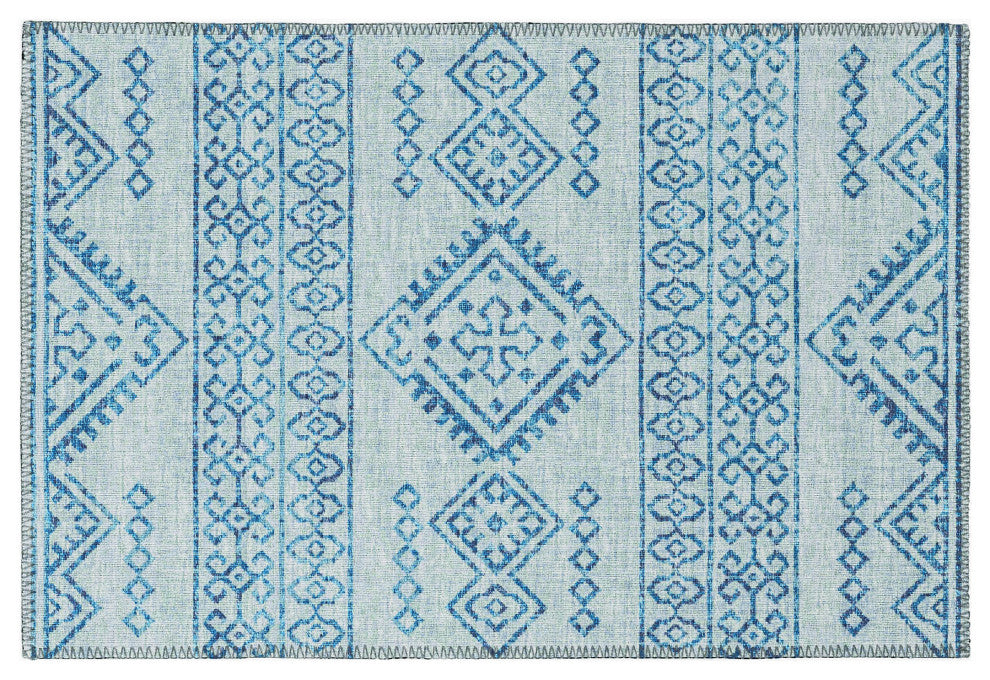 Indoor/Outdoor Sedona SN14 Sky Machine Washable 1'8" x 2'6" Rug