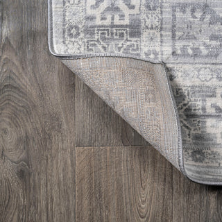 Modern Persian Vintage Medallion Light Gray 2'x10' Runner Rug