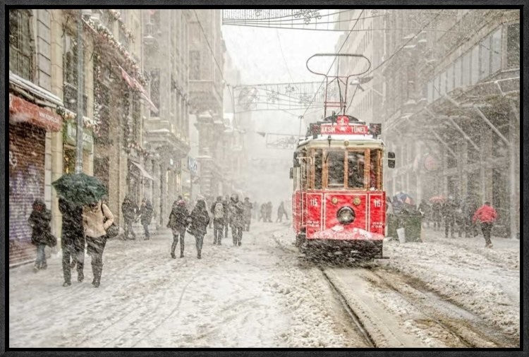 "Beyoa? Lu" Framed Canvas Giclee by Murat Bakmaz, 23x15"