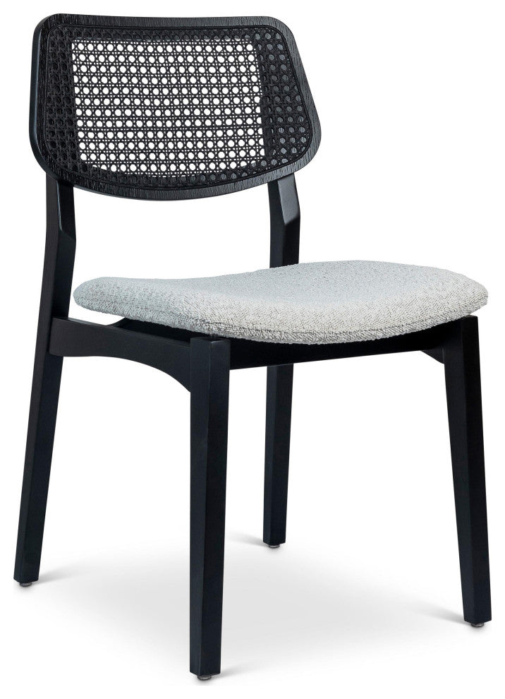 Modern Brazilian, Beth, Cane Side Chair, Ebano/Crafted Glaze