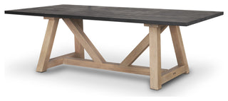 Rialto Rectangular Two-Tone Black and Brown Solid Wood Dining Table