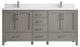 Malibu 72 Double Sink Bath Vanity in Elephant Skin Gray 2" White Quartz