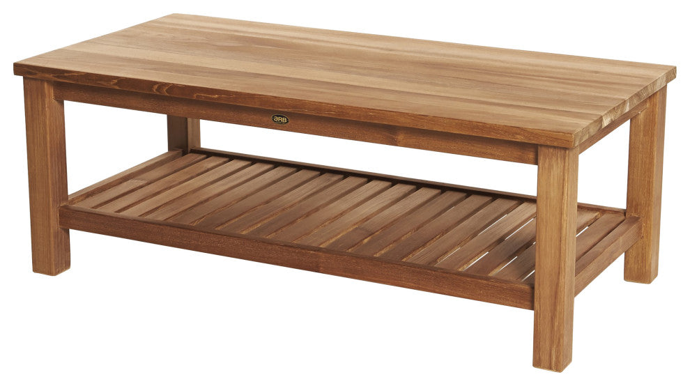 Teak Coffee Table with Shelf Jay - Rectangular 48 x 24" (120 x 60 cm)
