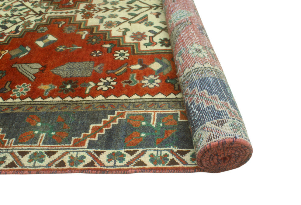 Fine Vintage Distressed Tarek Rust/Gray Runner, 4'10x9'7