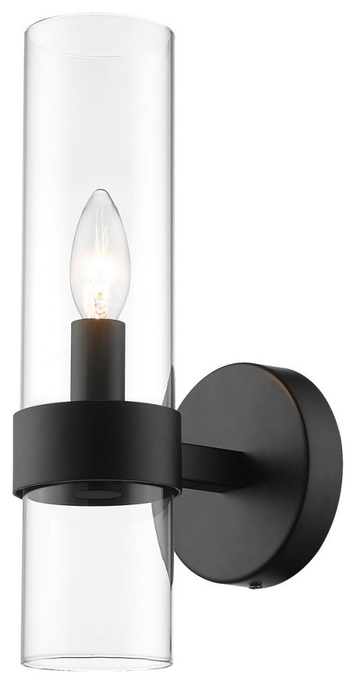 Zlite 4008-1S-MB 1-Light Wall Sconce, Clear