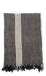 Marker Stripe Throw, 50"x70", Charcoal