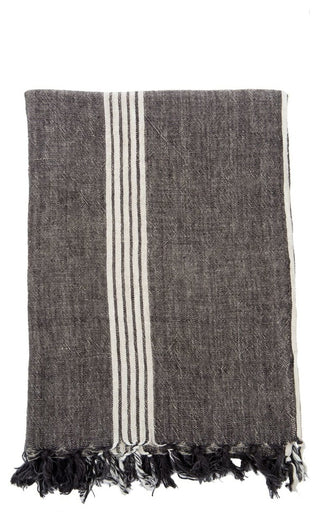 Marker Stripe Throw, 50"x70", Charcoal