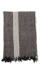 Marker Stripe Throw, 50"x70", Charcoal