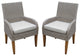 Teak and Ash Wicker Dining Armchairs With Sunbrella, Set of 2