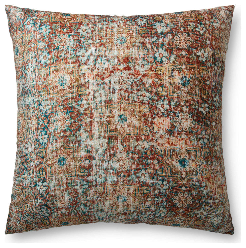 Loloi FP0011 Terracotta / Multi 36"W x 36"D x 6"H Pillow