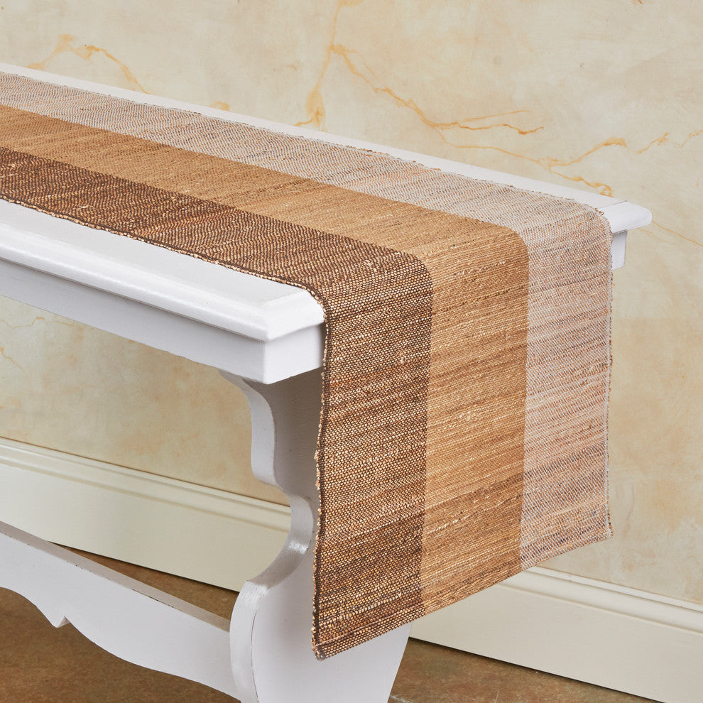 Biscotti Peanut Handwoven Banana Stem Table Runner