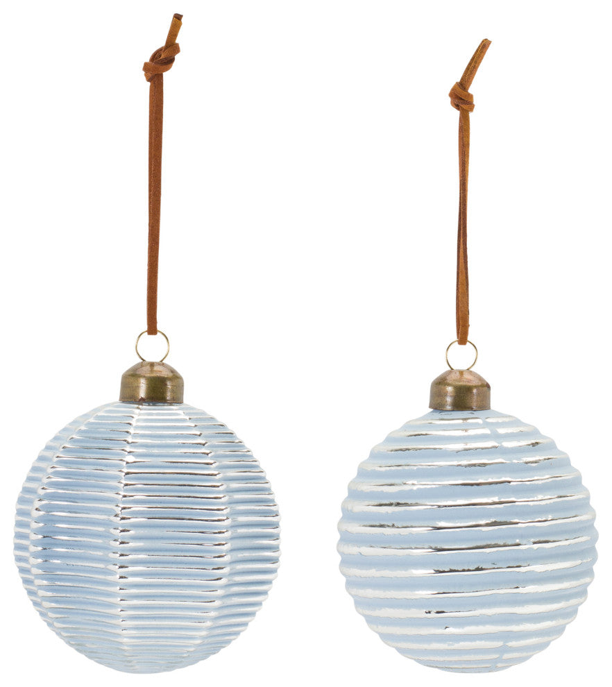 Ribbed Glass Ornament, 12-Piece Set
