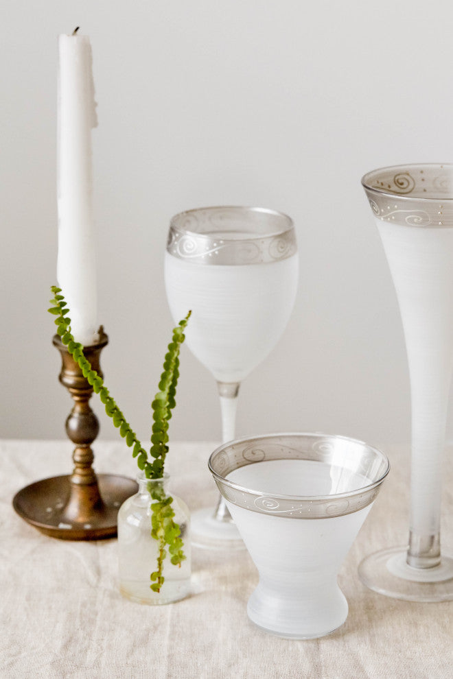 Heirloom Pewter Swirl Cosmopolitan Glasses, Set of 2